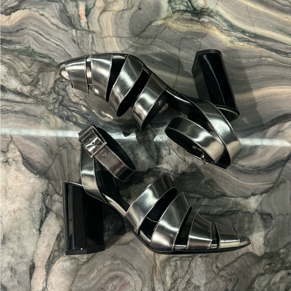 JIL SANDER Silver Strappy Heels 6.5 NIB and NWD! ➡️See description. - Picture 7 of 16